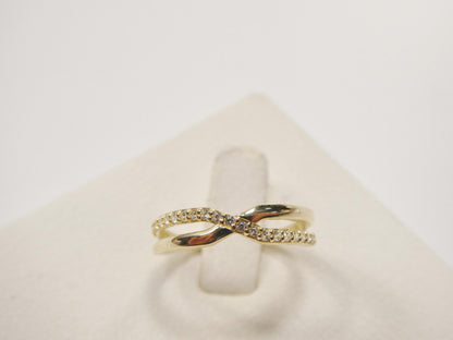 Real 10k Solid Yellow Gold Women's Classic Micro Pave Setting Ring
