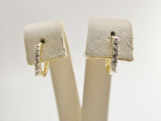 real 10k solid yellow gold small 11.9mm hoop fancy huggie earrings