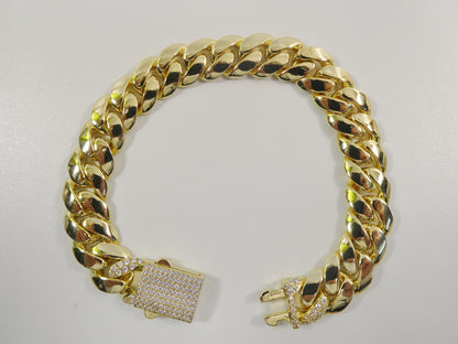 8 Inch 18k Gold Filled Monaco 12MM Bracelet