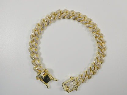 9mm 18k Yellow Gold Filled Monaco Bracelet Box Lock Clasp