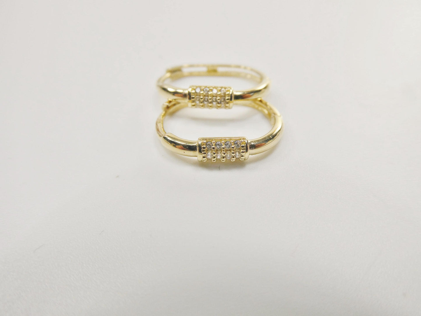 real 10k solid yellow gold buckle hoop huggie earrings