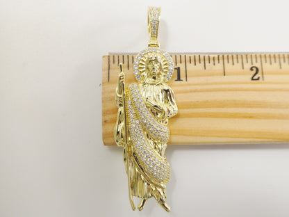 Real 925 Sterling Silver Large St. Jude Medallion Pendent