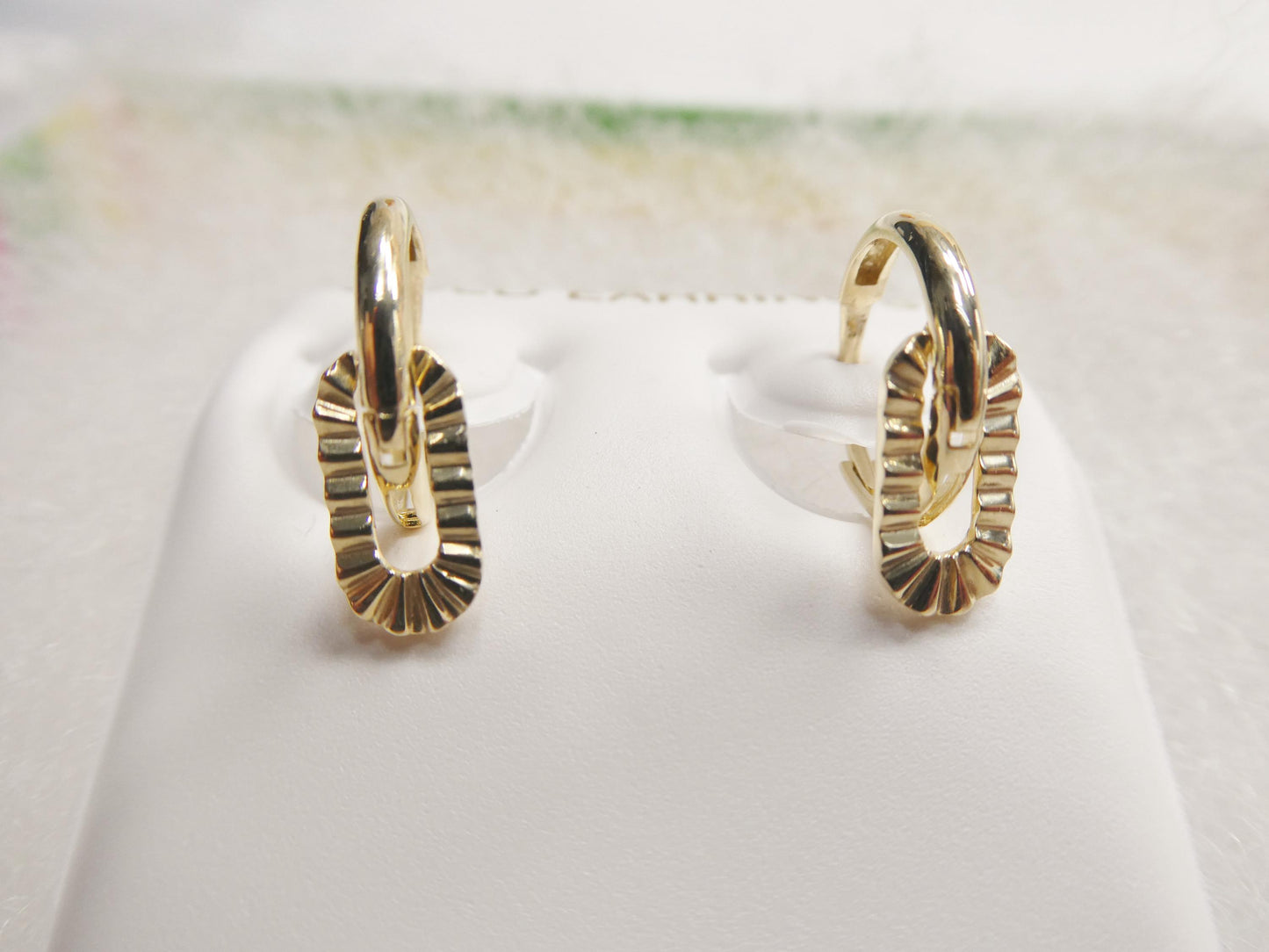 real 10k solid yellow gold designer earrings