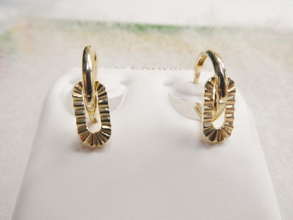 Real 10k Solid Yellow Gold Designer Earrings