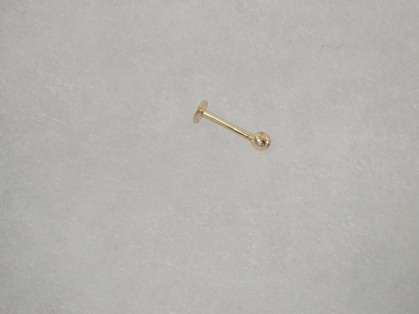 14K real solid yellow gold lip chin stud piercing