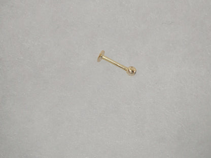 14K Real Solid Yellow Gold Lip Chin Stud Piercing