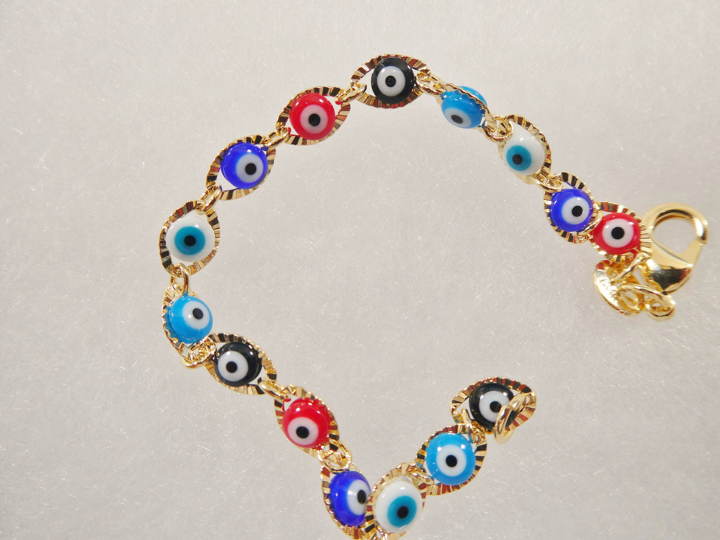 5.5 inch 18k gold filled multi color  EVIL EYE  baby bracelet