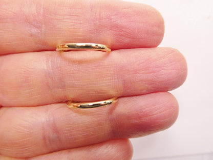 Real 10k Solid Yellow Gold Plain Polish 18mm Hoop Huggie Earrings