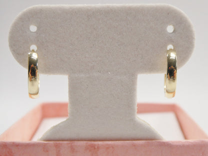 Real 10k Solid Yellow Gold 12mm High Polish Plain Hoop Huggie Earrings