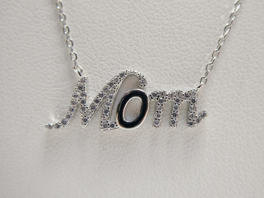 16 inch plus two inch extension real 925 sterling silver mom necklace