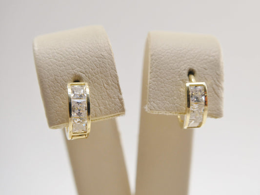 real 10k solid yellow gold small 9mm hoop huggie earrings