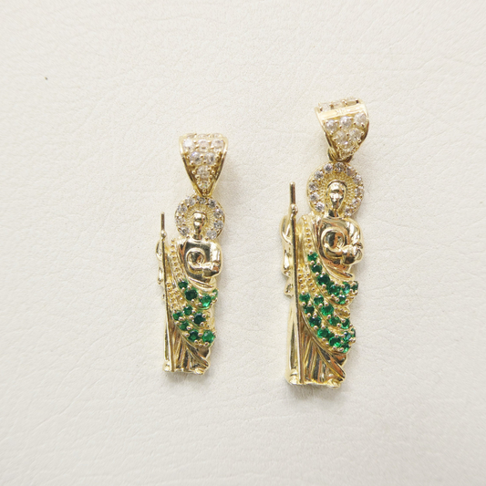 14k Real Solid Yellow Gold Saint Jude Charm Pendent