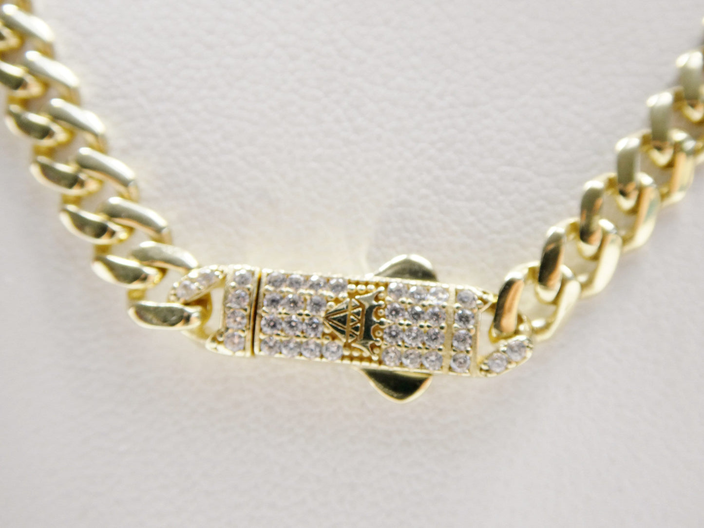 real 10k solid yellow gold 5mm Monaco necklace