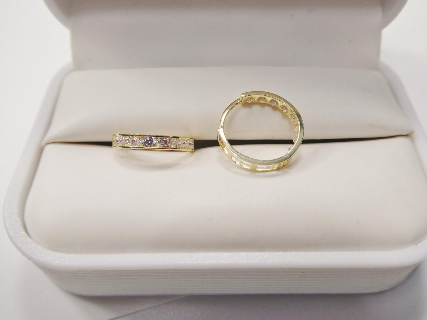 real 10k solid yellow gold 14.5mm hoop huggie earrings
