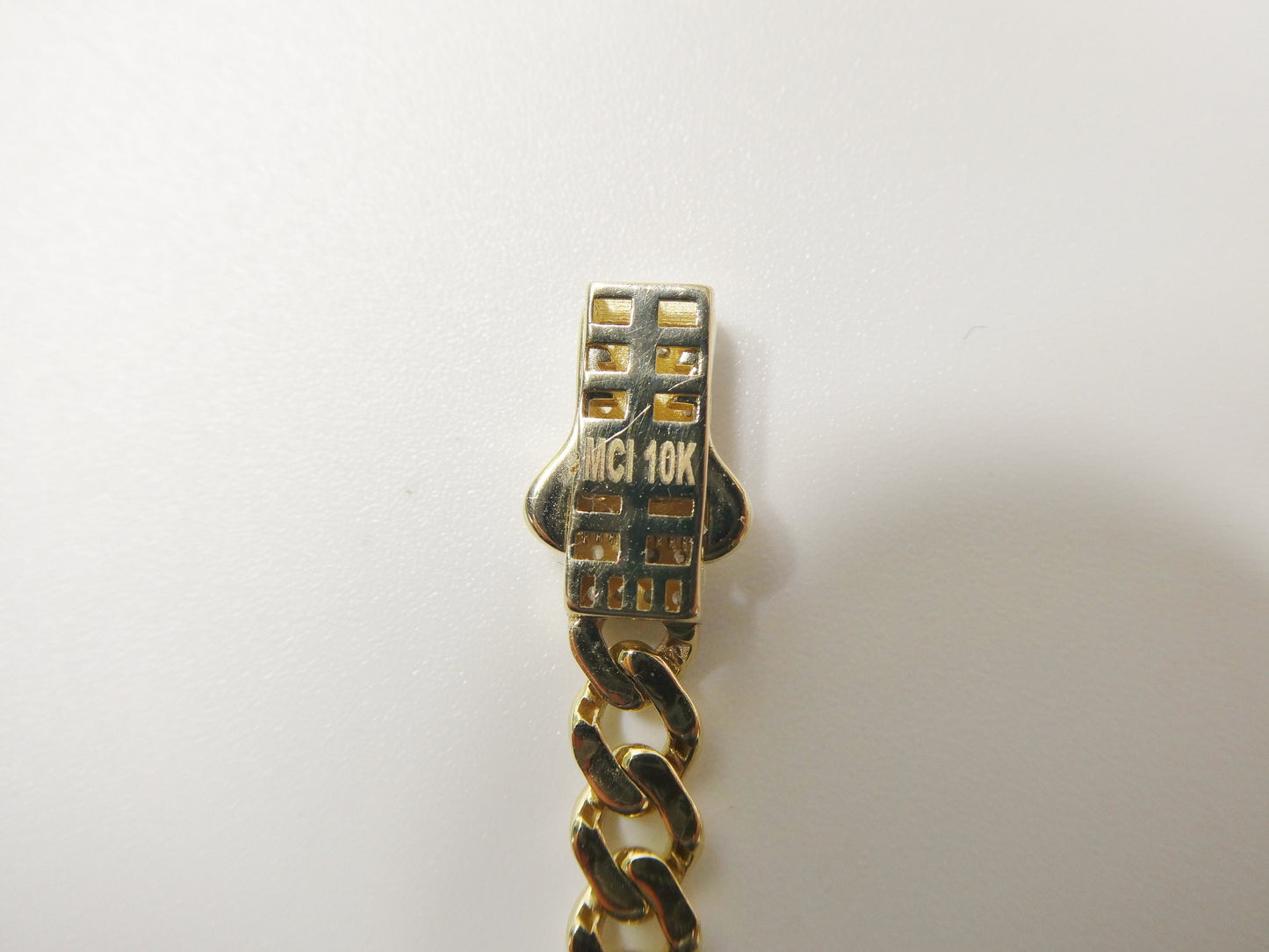 real 10k solid yellow gold 5mm Monaco 7 / 8 inch bracelet