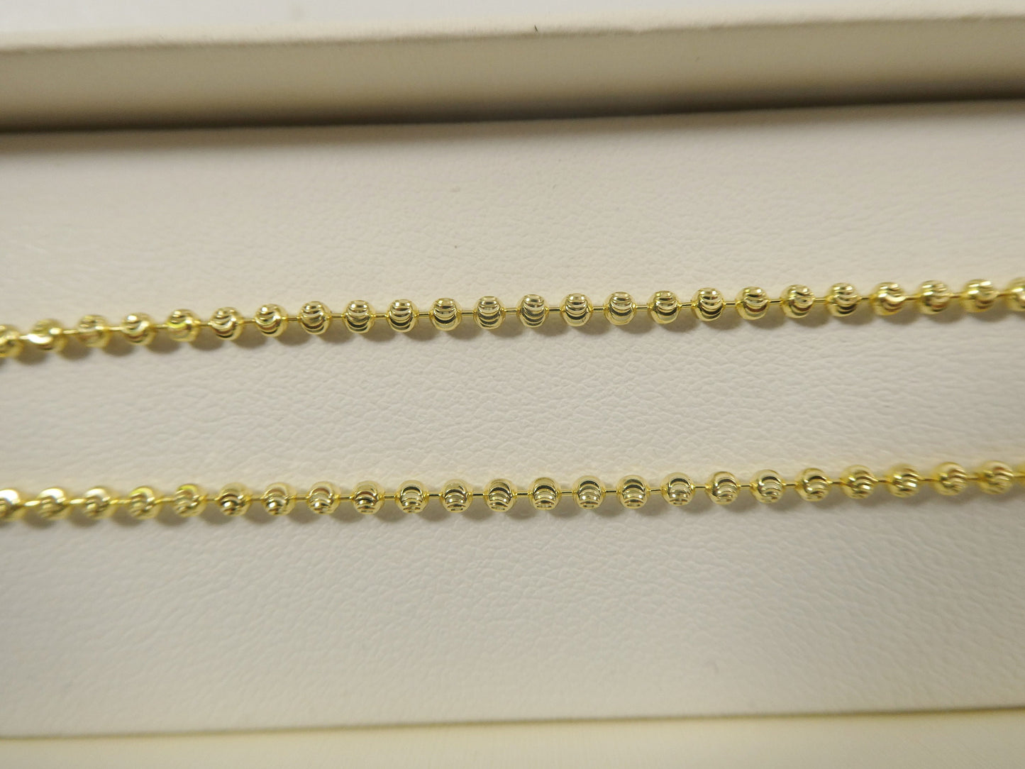real 2mm 925 sterling silver moon cut chain 14k yellow gold finish