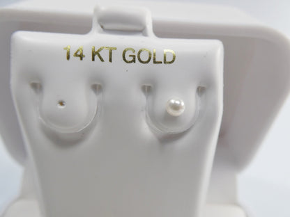 14k Real Solid Yellow Gold Pearl Nose Ring