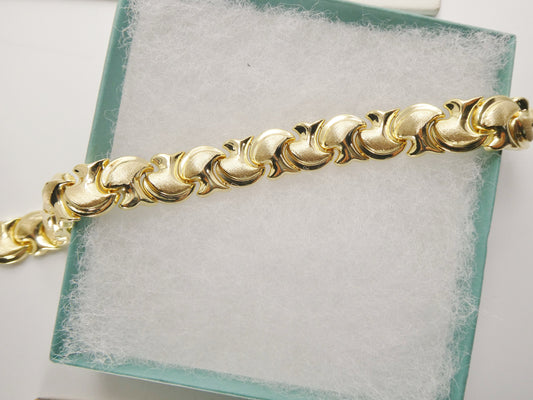 real 925 sterling silver yellow color large mushroom bracelet
