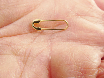 14k Real Solid Yellow Gold Plain Polish Pin Brooch