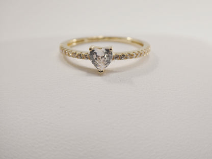 Real 14k Solid Yellow Gold Women's Classic Micro Pave Setting Pinky Ring