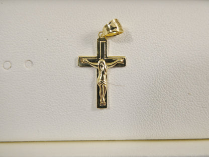 14k Real Solid Yellow Gold Small Cross Crucifix Pendent