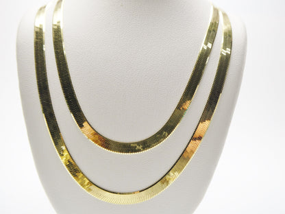 Real 4.5mm 925 Sterling Silver Herringbone Necklace/Choker 14k Yellow Gold Finish