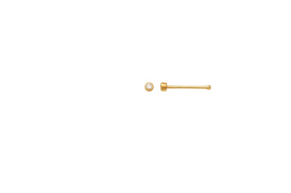 14k Real Solid Yellow Gold Long Post Nose Ring