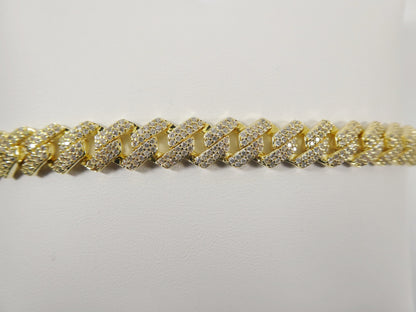 9mm 18k Yellow Gold Filled Monaco Bracelet Box Lock Clasp