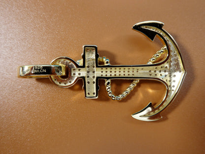 Real Solid 925 Sterling Silver Large Anchor Pendent
