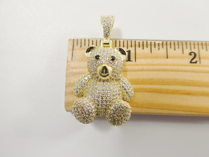 Real 925 Sterling Silver Medium Size Teddy Rear Charm Pendent