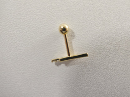 14k Real Solid Yellow Gold Helix Cartilage Earring