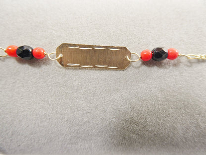Real 10k Solid Yellow Gold 5 inch Azabache Boy Girl Baby Bracelet