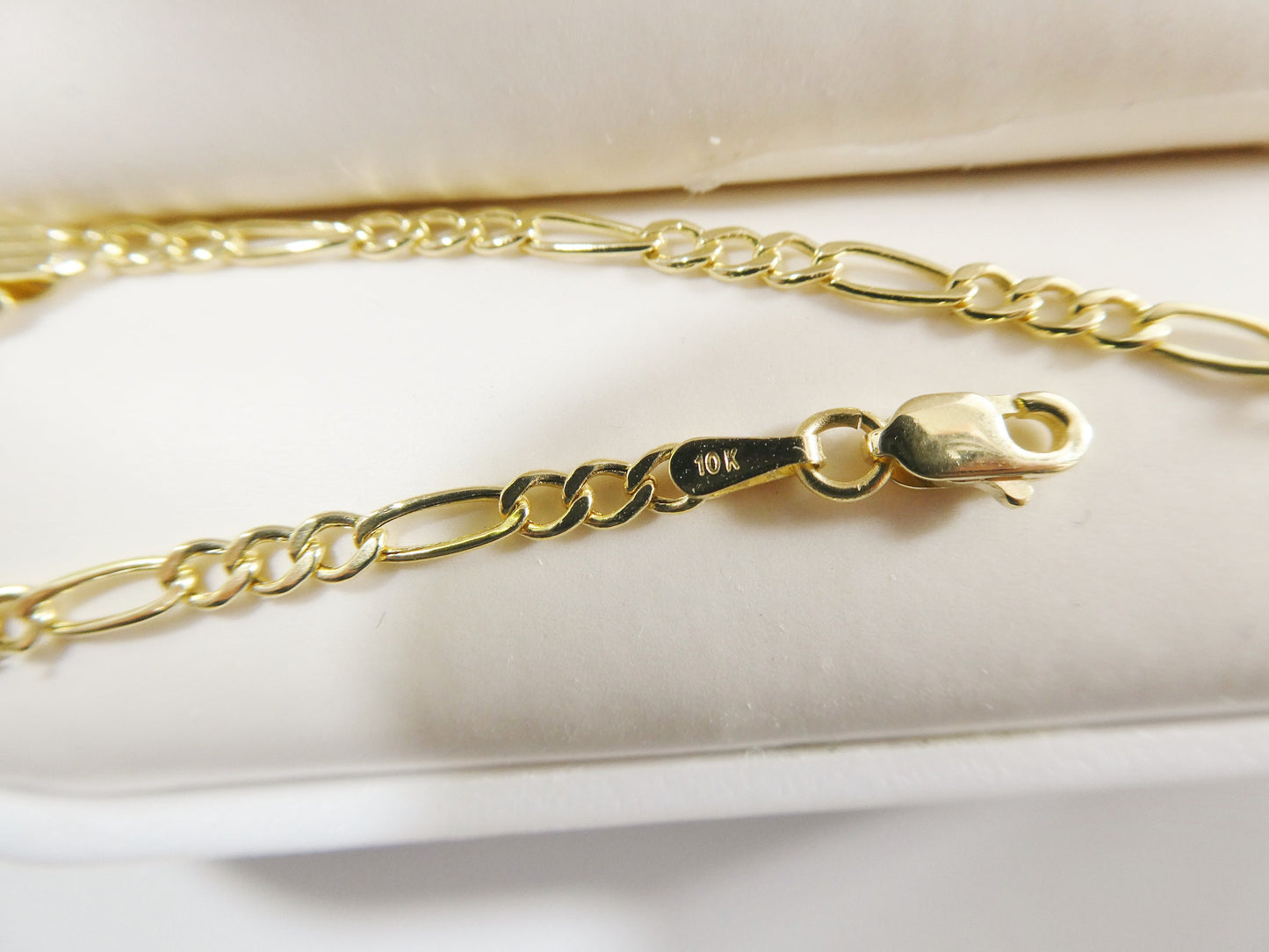 real 10k solid yellow gold 5.5 inch figaro style baby bracelet
