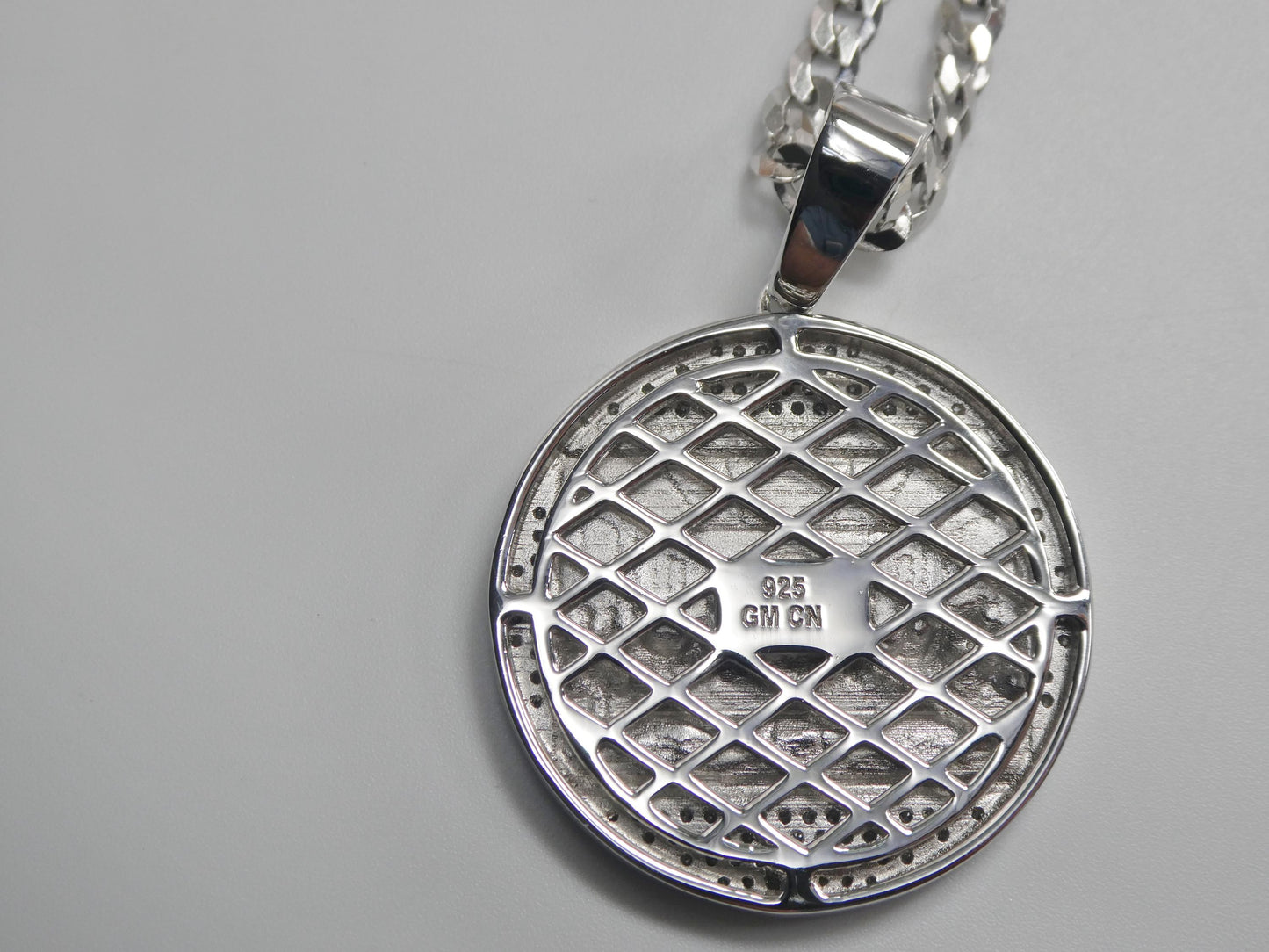 real 925 sterling silver 22 inch flat chain and large last supper pendent charm