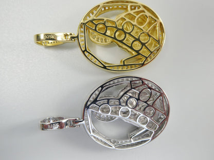 Real 925 Sterling Silver Oval Saint Judas Baguette Stone Setting Pendent