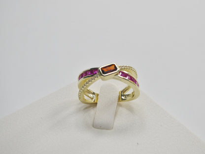 Real 925 Sterling Silver over 14 Yellow Gold Ring