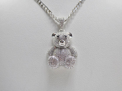 925 Sterling Silver Teddy Bear Set Chain and Pendent