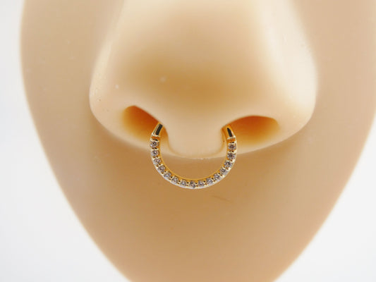 14k real solid yellow gold cartilage daith septum body ring piercing