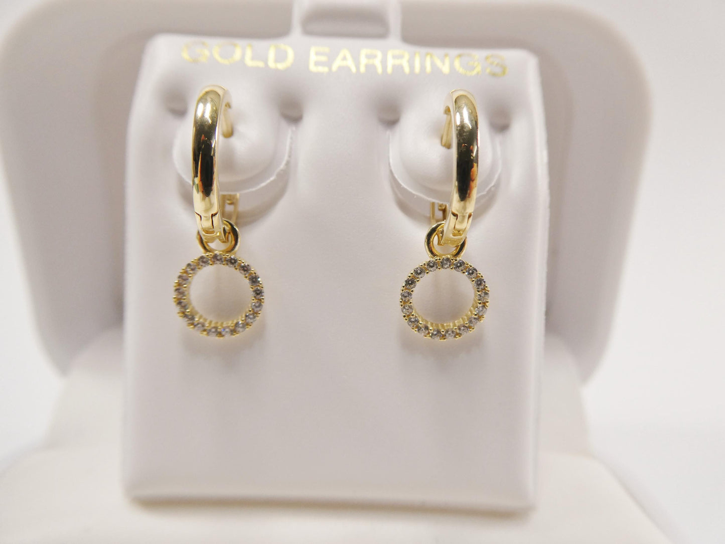 real 10k solid yellow gold circle dropping daith hoop huggie earrings