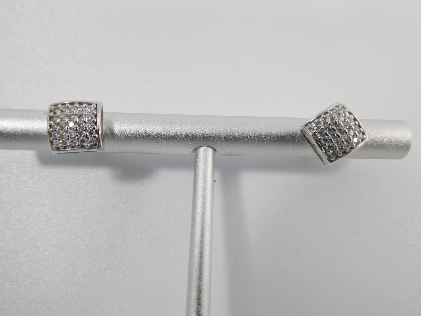 real 10k solid yellow gold puff square push post stud earrings