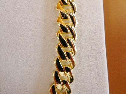 14k Yellow Gold Color Tone 9MM Monaco Necklace Over Real 925 Sterling Silver