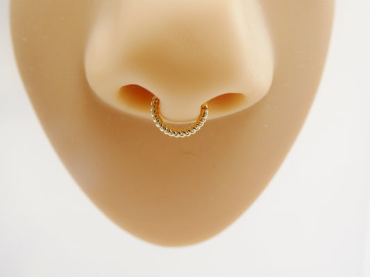 14k real solid yellow gold cartilage daith septum body ring piercing