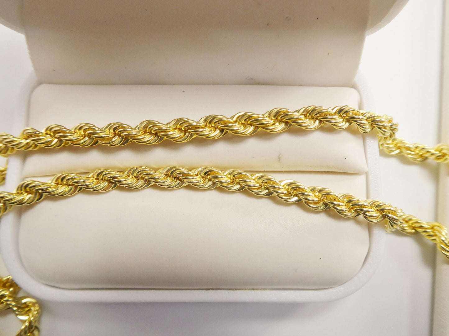 real 925 sterling silver rope chain 4.5mm 14k yellow gold finish