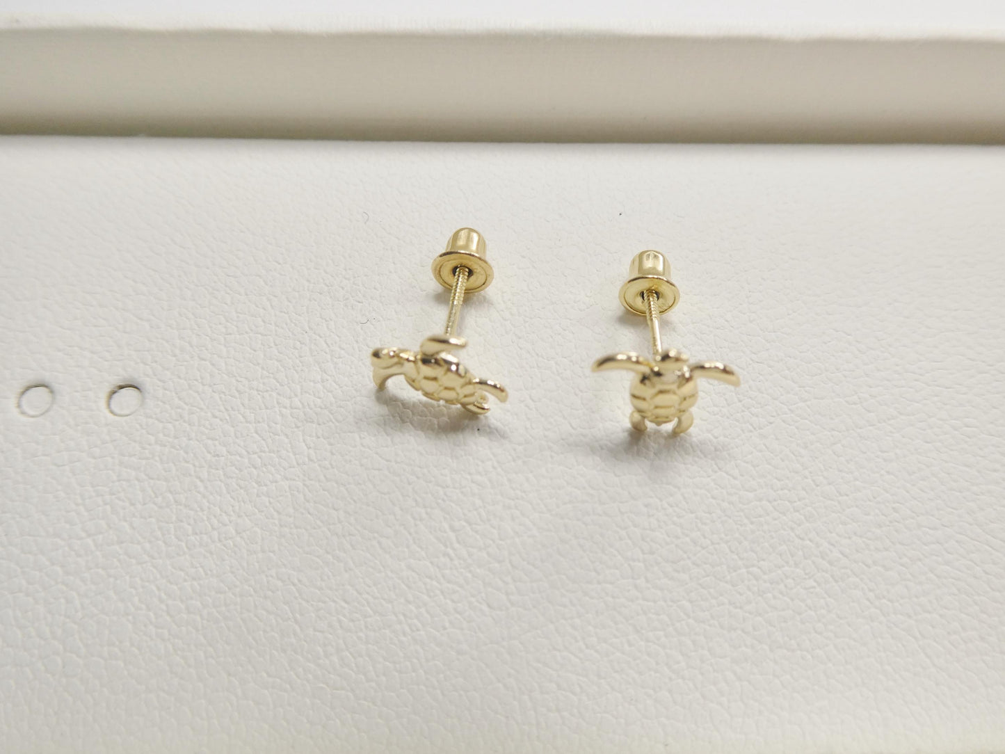 real 10k solid yellow gold turtle screw back post earrings