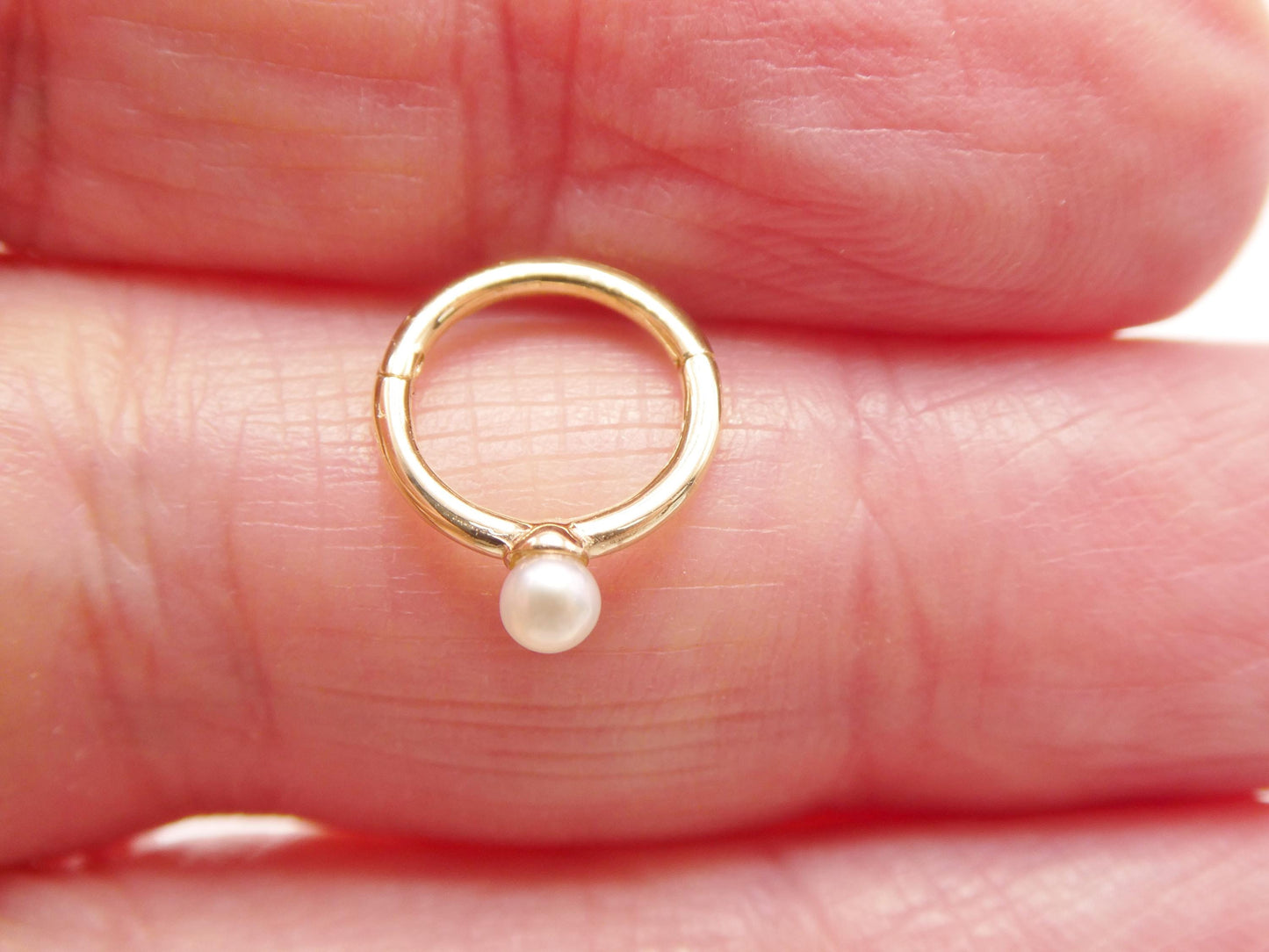 14k real solid yellow gold seamless clicker cartilage helix hoop