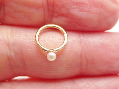 14k Real Solid Yellow Gold Seamless Clicker Cartilage Helix Hoop