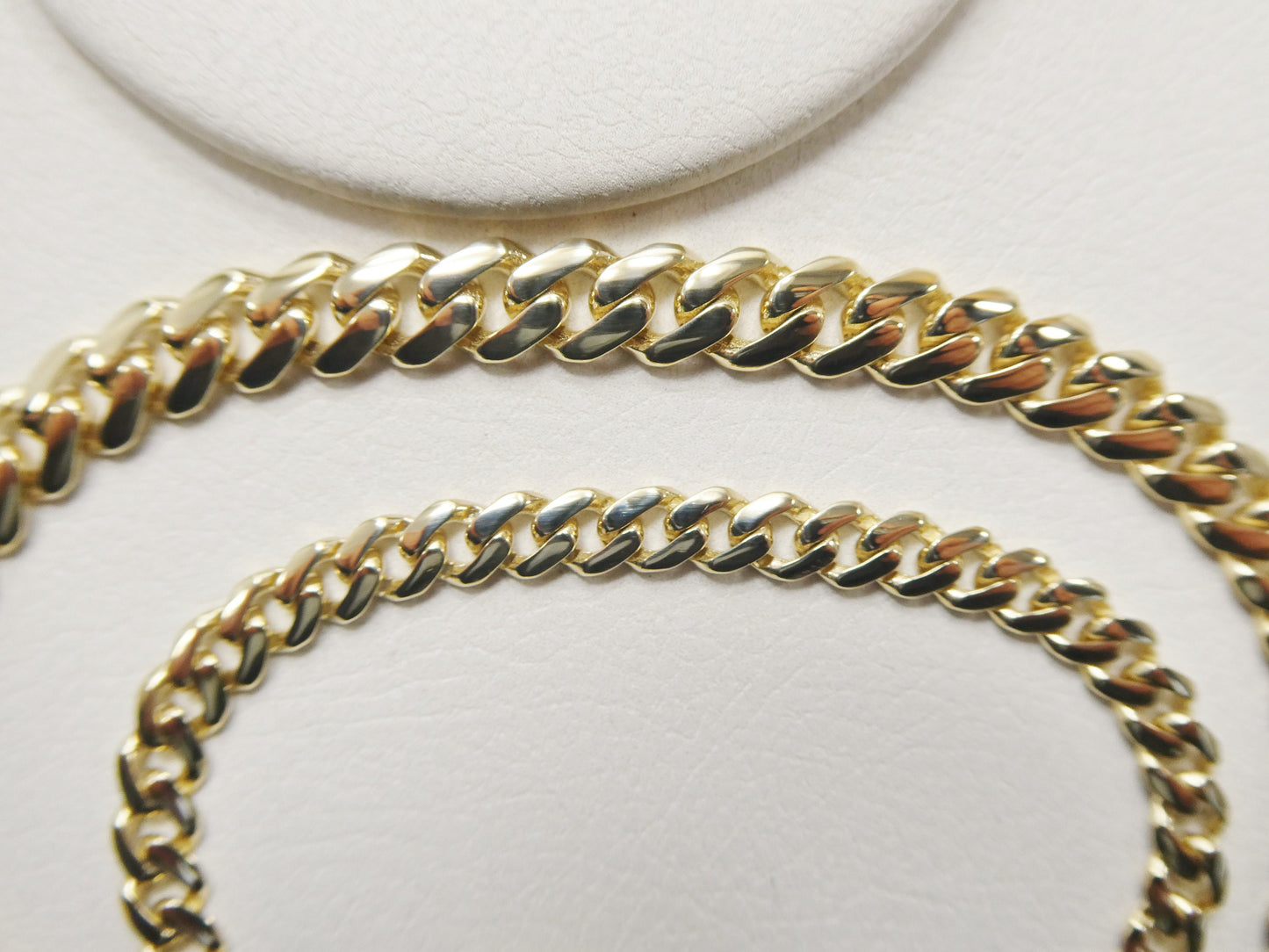 6.5 inch real 10k solid yellow gold 5mm/ 7mm Monaco bracelet