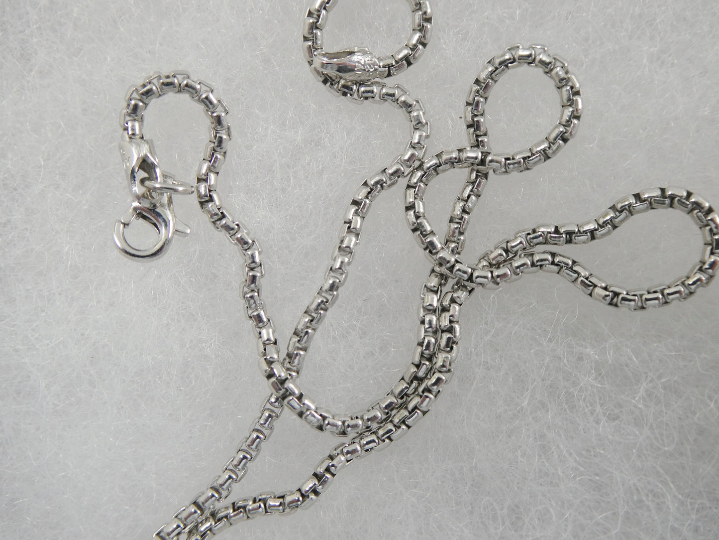 real 925 sterling silver round box chain 14k white gold tone finish