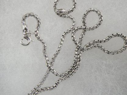 Real 925 Sterling Silver Round Box Chain 14k White Gold Tone Finish