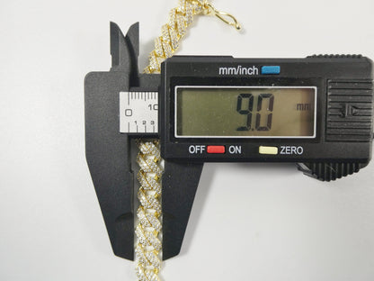 9mm 18k Yellow Gold Filled Monaco Bracelet Box Lock Clasp